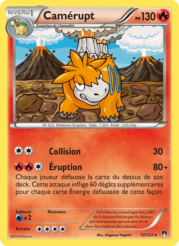 Scan HD carte Pokémon Camérupt 13/122 — Rupture Turbo