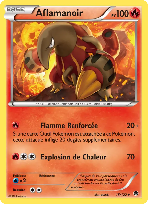 Scan HD carte Pokémon Aflamanoir 15/122 — Rupture Turbo