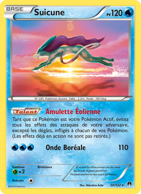 Scan HD carte Pokémon Suicune 30/122 — Rupture Turbo