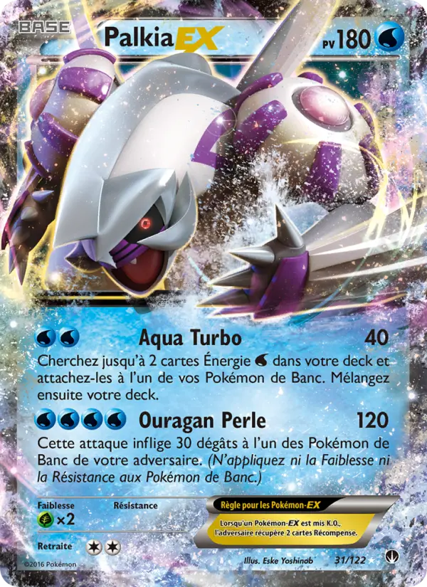 Scan HD carte Pokémon Palkia EX 31/122 — Rupture Turbo