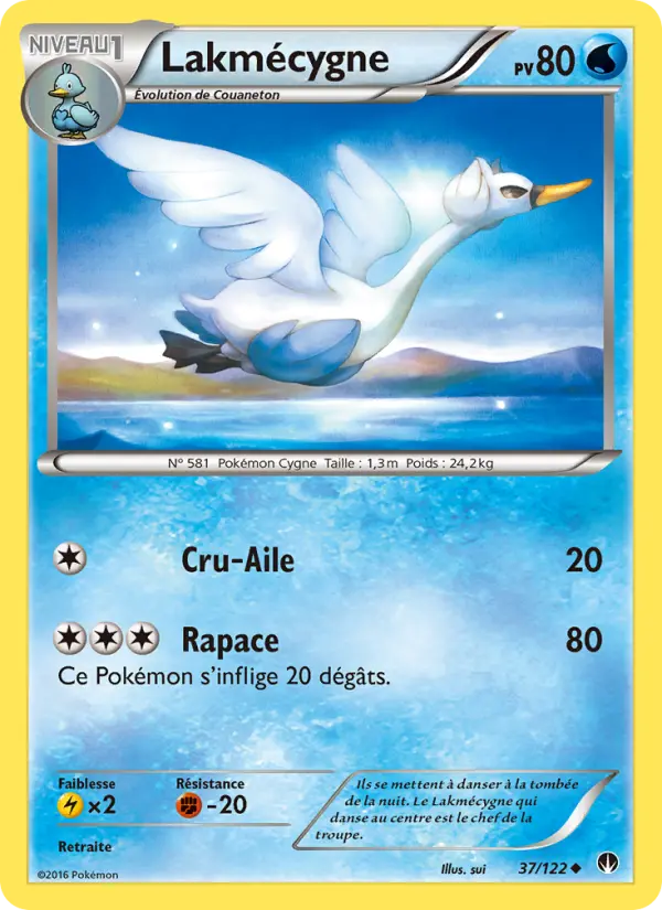 Scan HD carte Pokémon Lakmécygne 37/122 — Rupture Turbo