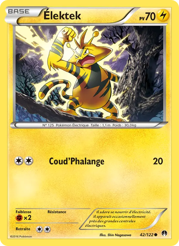 Scan HD carte Pokémon Élektek 42/122 — Rupture Turbo