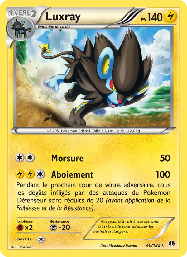 Scan HD carte Pokémon Luxray 46/122 — Rupture Turbo