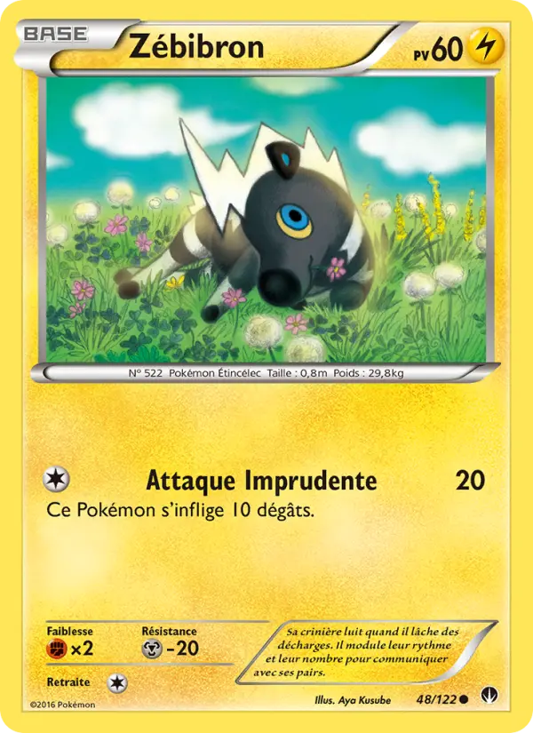 Scan HD carte Pokémon Zébibron 48/122 — Rupture Turbo