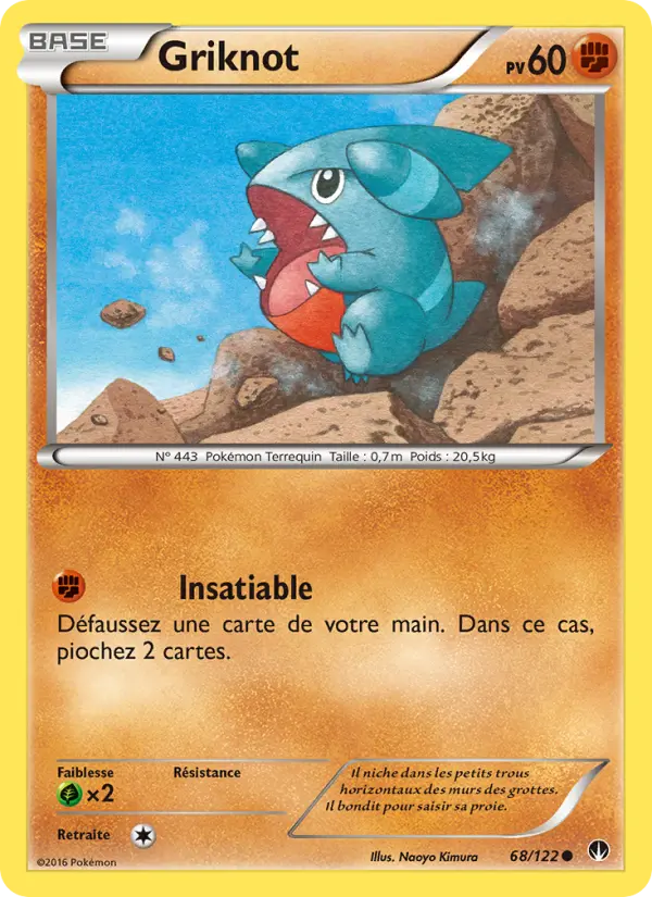 Scan HD carte Pokémon Griknot 68/122 — Rupture Turbo