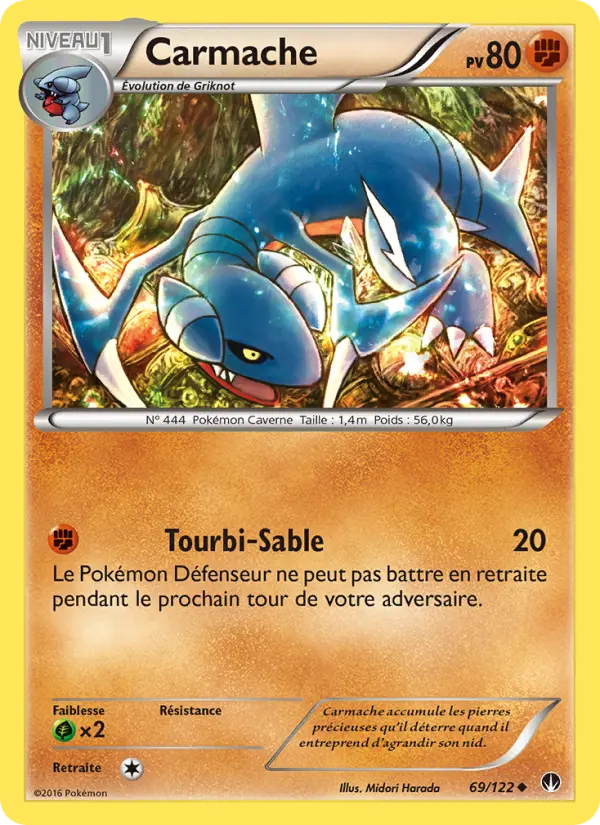 Scan HD carte Pokémon Carmache 69/122 — Rupture Turbo