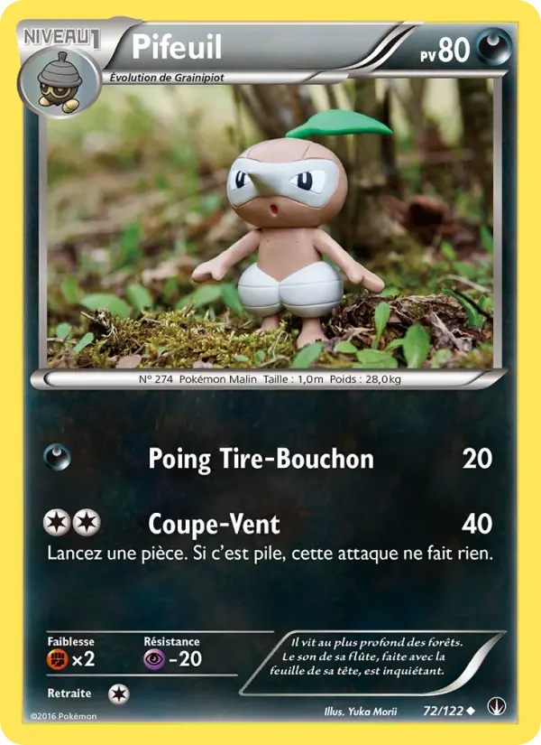 Scan HD carte Pokémon Pifeuil 72/122 — Rupture Turbo