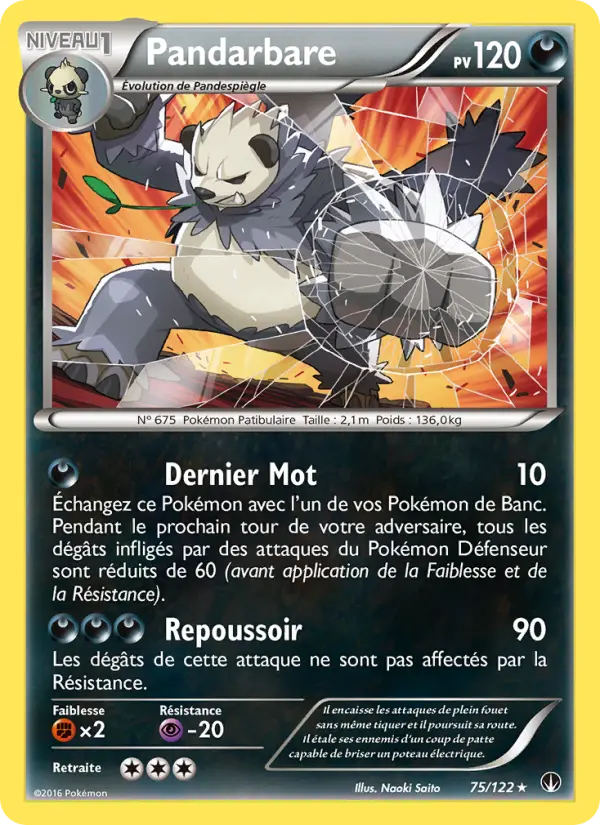 Scan HD carte Pokémon Pandarbare 75/122 — Rupture Turbo