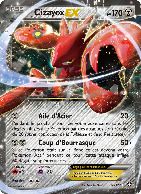Scan HD carte Pokémon Cizayox EX 76/122 — Rupture Turbo