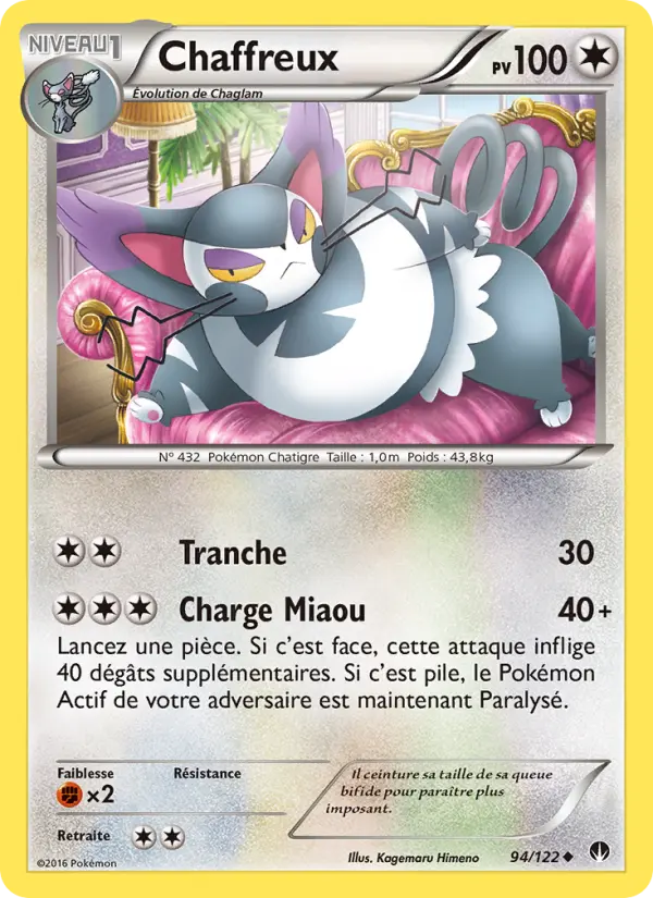 Scan HD carte Pokémon Chaffreux 94/122 — Rupture Turbo