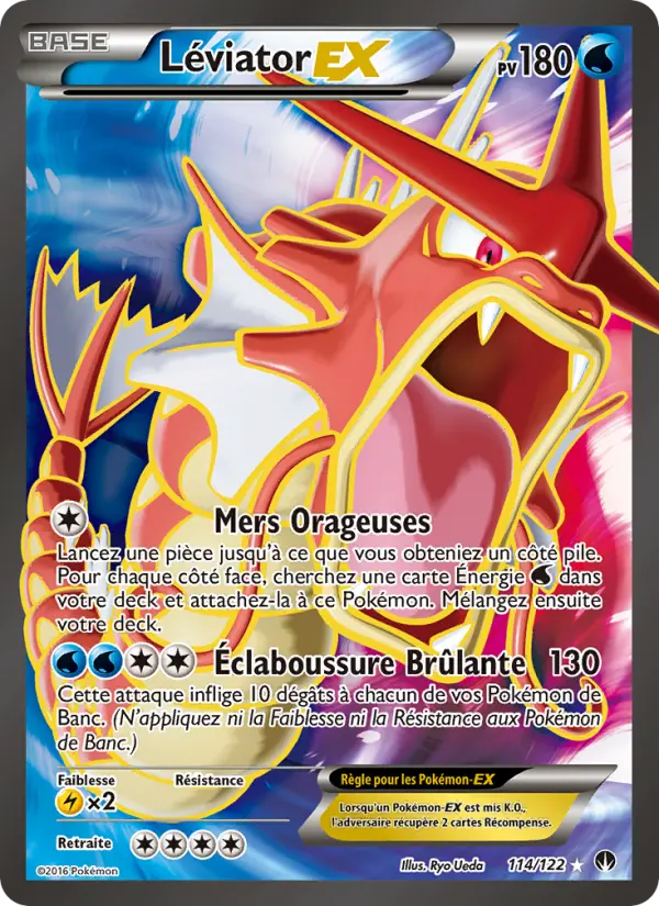 Scan HD carte Pokémon Léviator EX 114/122 — Rupture Turbo