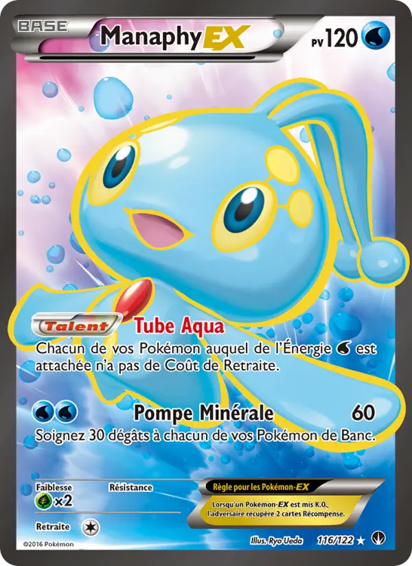 Scan HD carte Pokémon Manaphy EX 116/122 — Rupture Turbo
