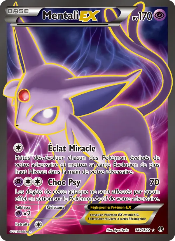 Scan HD carte Pokémon Mentali EX 117/122 — Rupture Turbo