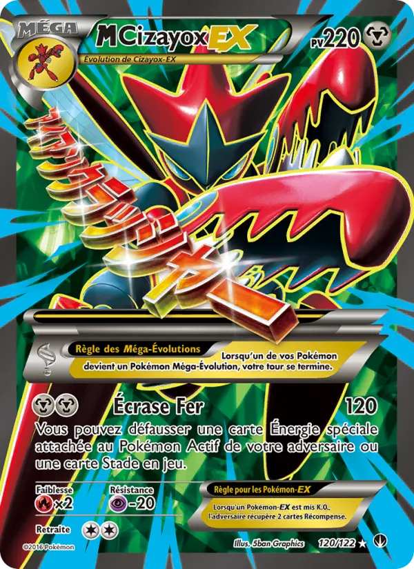 Scan HD carte Pokémon M-Cizayox EX 120/122 — Rupture Turbo