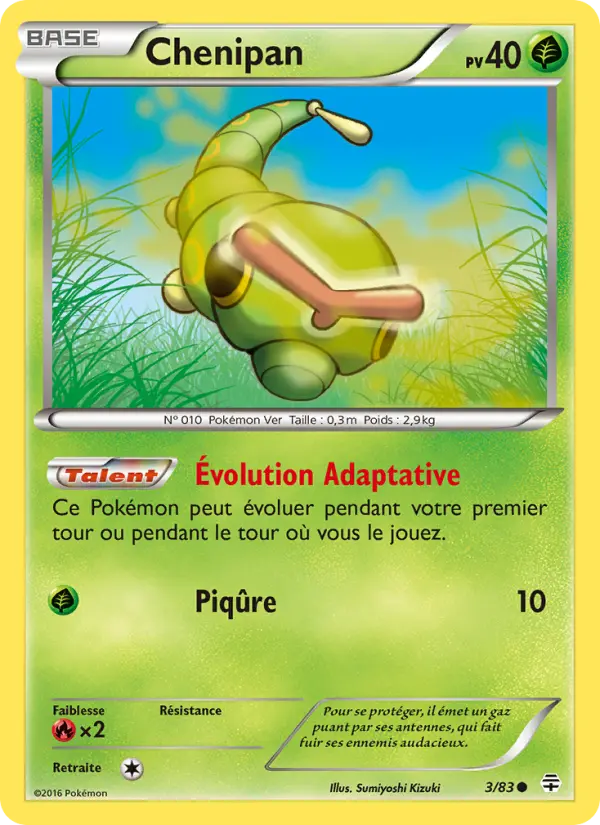 Scan HD carte Pokémon Chenipan 3/83 — Générations