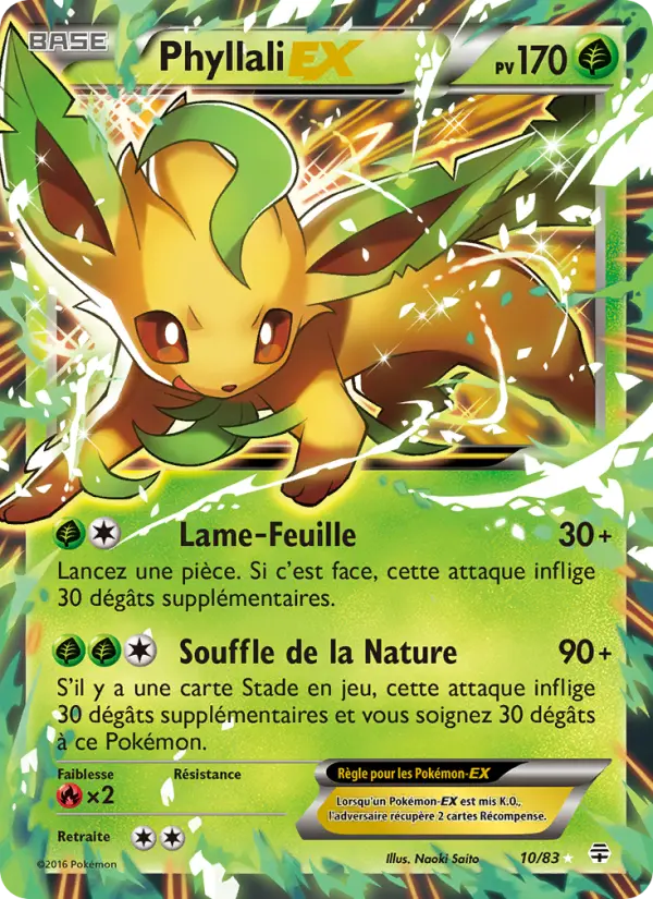 Scan HD carte Pokémon Phyllali-EX 10/83 — Générations