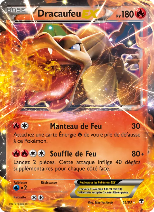 Scan HD carte Pokémon Dracaufeu-EX 11/83 — Générations