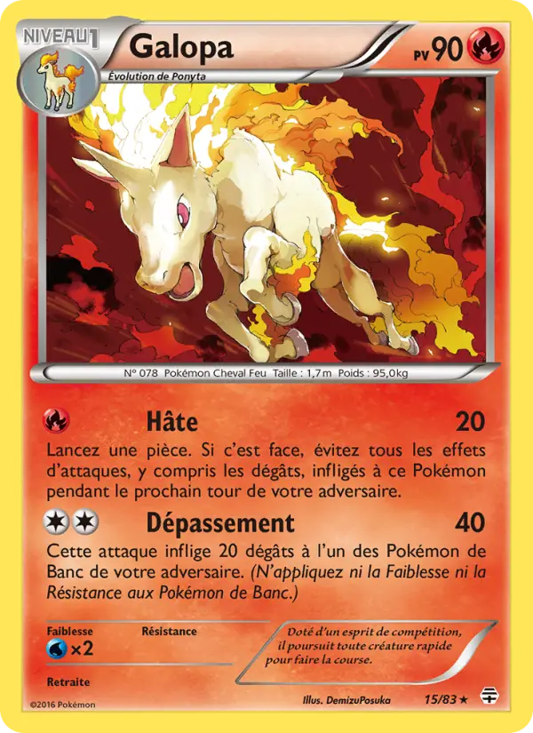 Scan HD carte Pokémon Galopa 15/83 — Générations