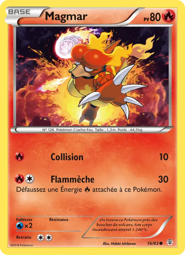 Scan HD carte Pokémon Magmar 16/83 — Générations