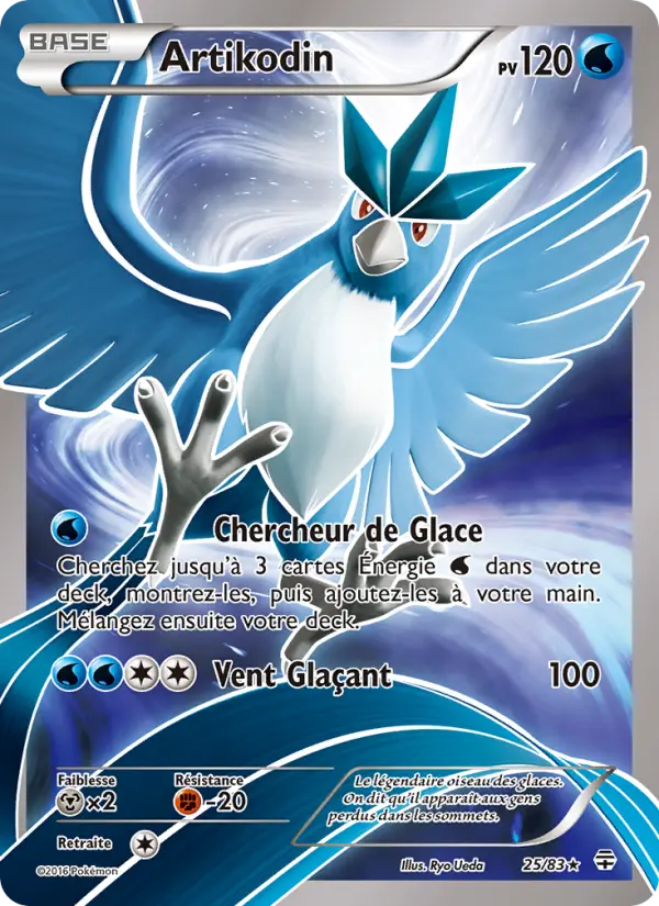 Scan HD carte Pokémon Artikodin 25/83 — Générations