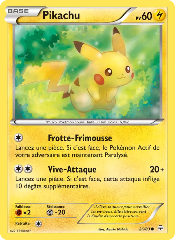 Scan HD carte Pokémon Pikachu 26/83 — Générations