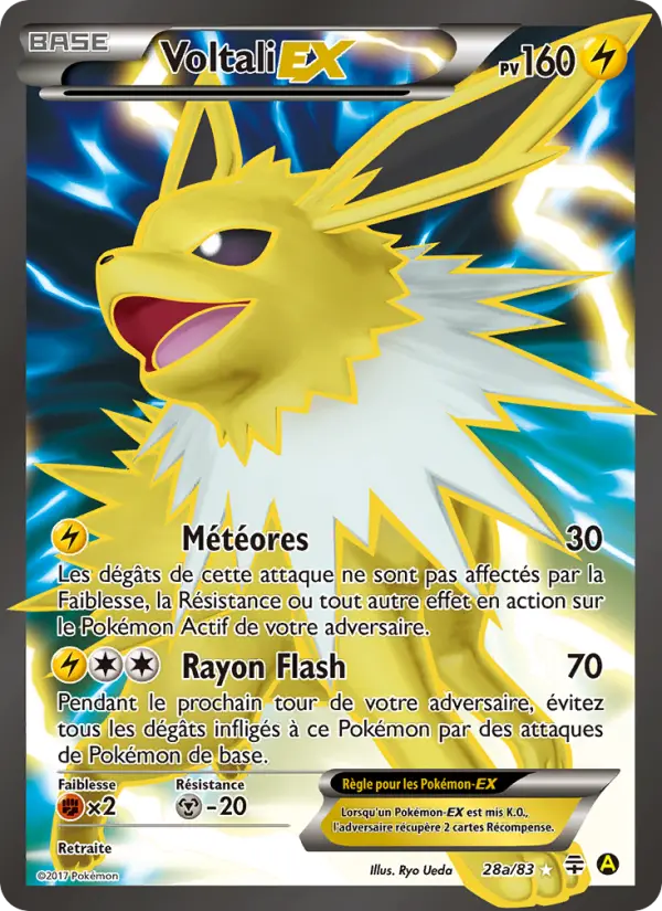 Scan HD carte Pokémon Voltali-EX 28/83 — Générations