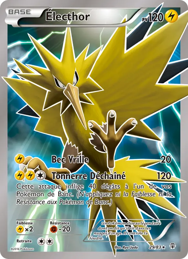 Scan HD carte Pokémon Électhor 29/83 — Générations