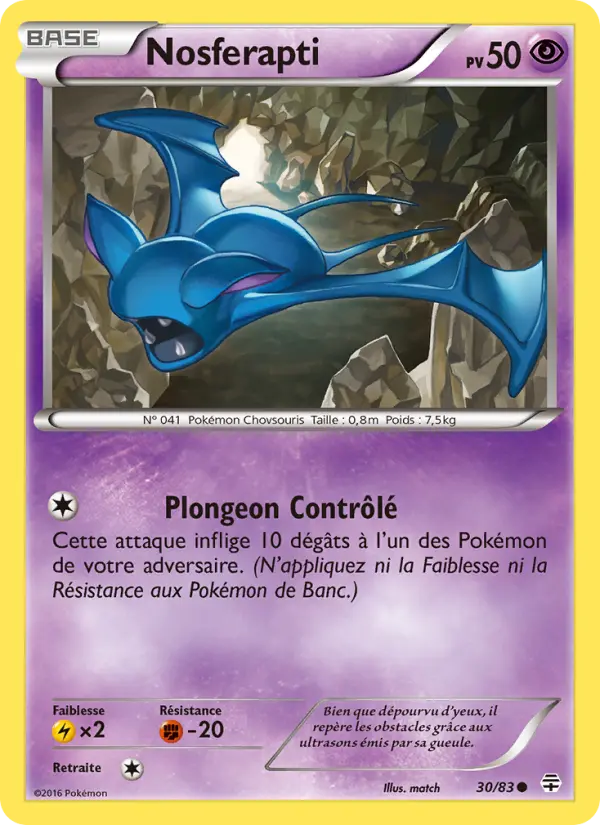 Scan HD carte Pokémon Nosferapti 30/83 — Générations