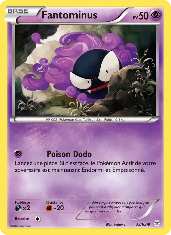 Scan HD carte Pokémon Fantominus 33/83 — Générations