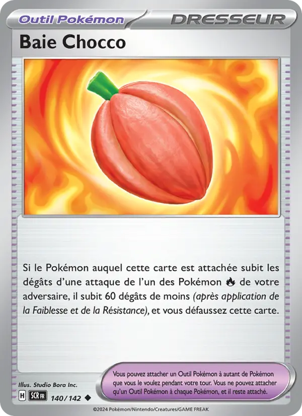 Scan HD carte Pokémon Baie Chocco 140/142 — Couronne Stellaire