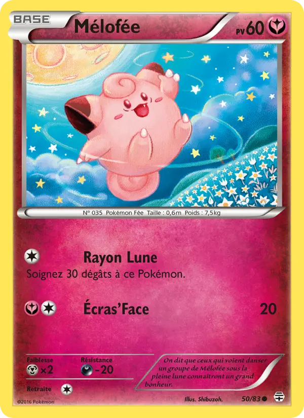 Scan HD carte Pokémon Mélofée 50/83 — Générations