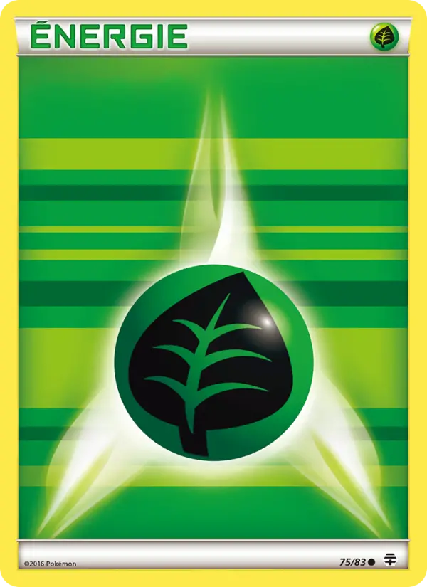 Scan HD carte Pokémon Énergie Grass de base 75/83 — Générations
