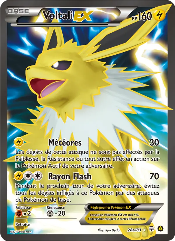 Scan HD carte Pokémon Voltali-EX 28a/83 — Générations