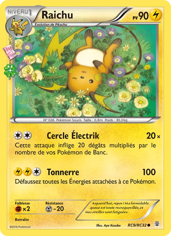Scan HD carte Pokémon Raichu RC9/83 — Générations