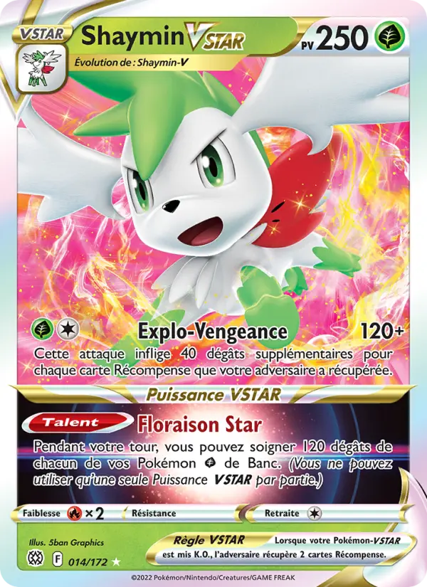 Scan HD carte Pokémon Shaymin VSTAR 014/172 — Stars Étincelantes
