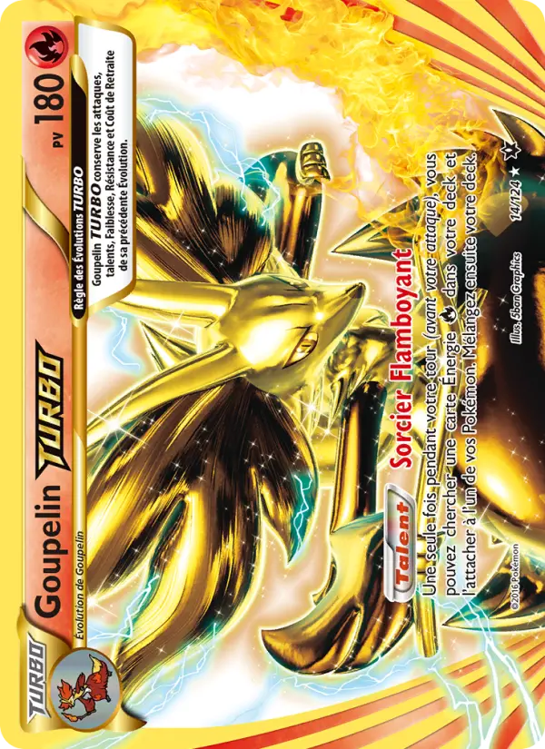 Scan HD carte Pokémon Goupelin TURBO 14/124 — Impact des Destins