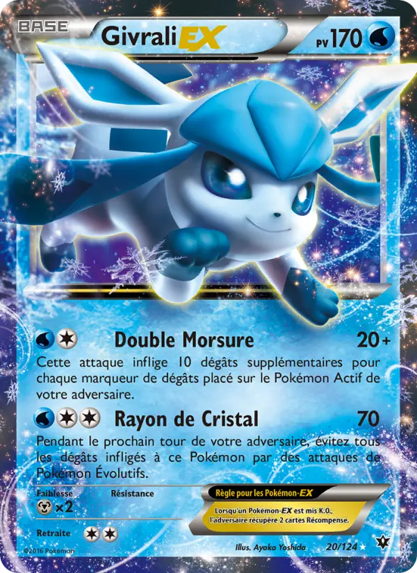 Scan HD carte Pokémon Givrali EX 20/124 — Impact des Destins