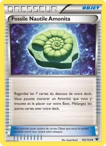 Carte Pokemon Fossile Nautile Amonita 102/124 Impact des Destins