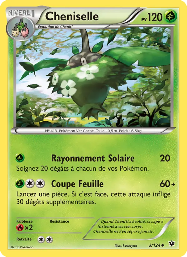 Scan HD carte Pokémon Cheniselle 3/124 — Impact des Destins