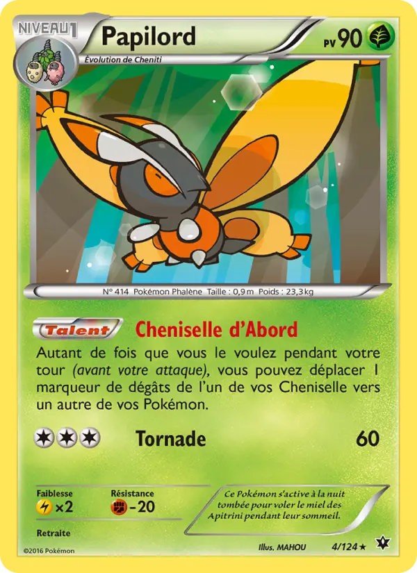 Scan HD carte Pokémon Papilord 4/124 — Impact des Destins