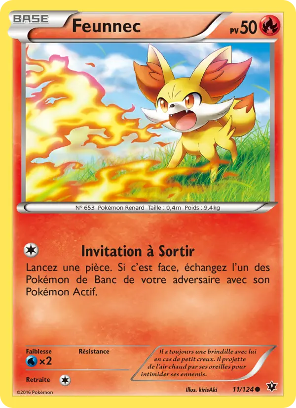 Scan HD carte Pokémon Feunnec 11/124 — Impact des Destins