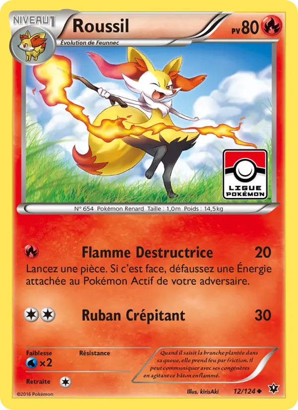 Scan HD carte Pokémon Roussil 12/124 — Impact des Destins
