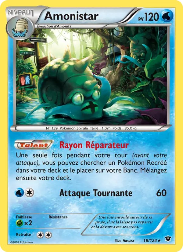 Scan HD carte Pokémon Amonistar 18/124 — Impact des Destins