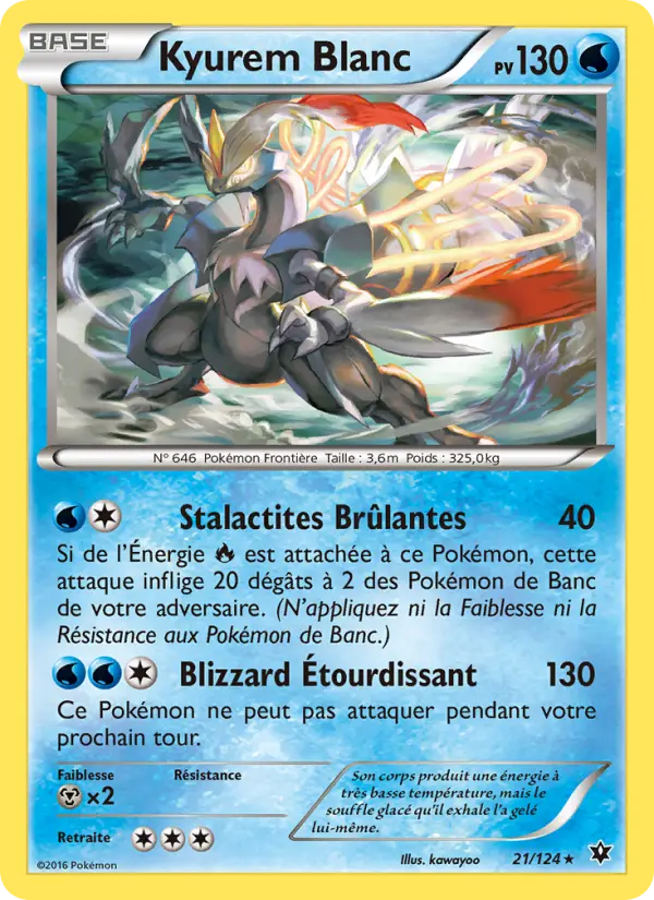 Scan HD carte Pokémon Kyurem Blanc 21/124 — Impact des Destins