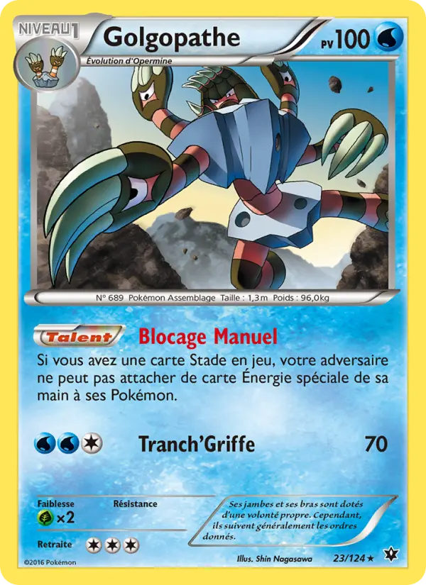 Scan HD carte Pokémon Golgopathe 23/124 — Impact des Destins