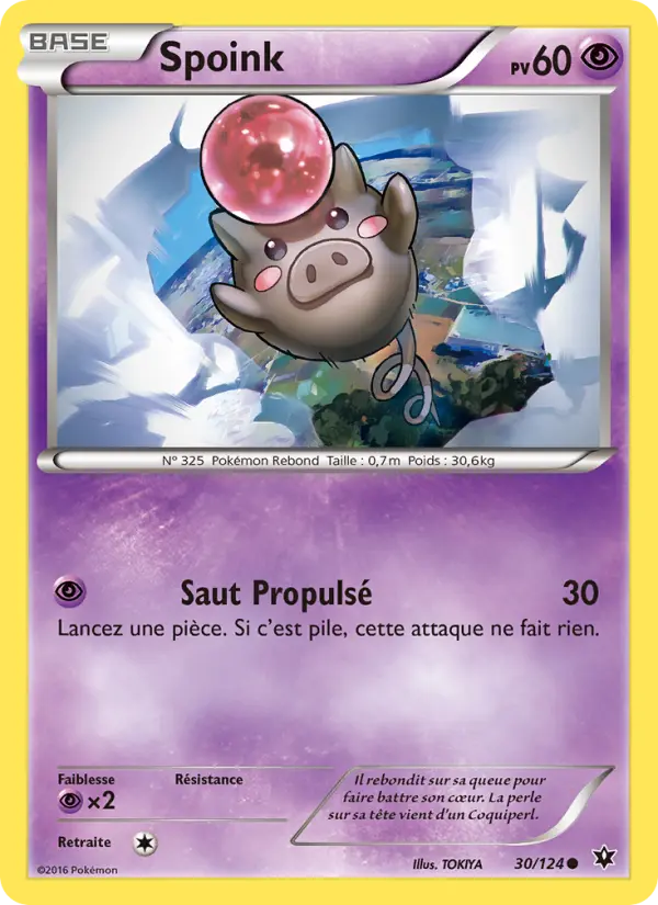 Scan HD carte Pokémon Spoink 30/124 — Impact des Destins