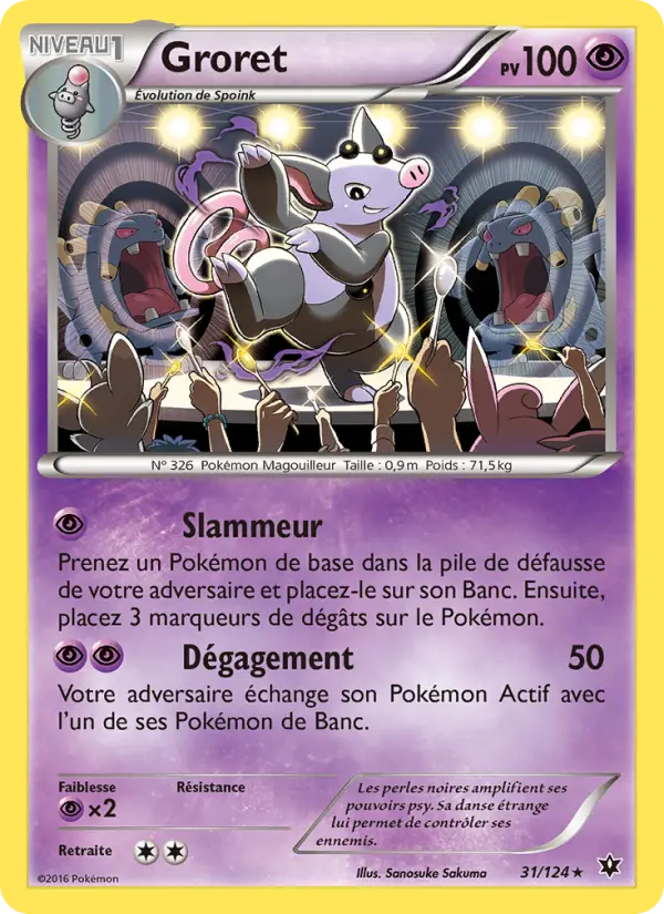 Scan HD carte Pokémon Groret 31/124 — Impact des Destins