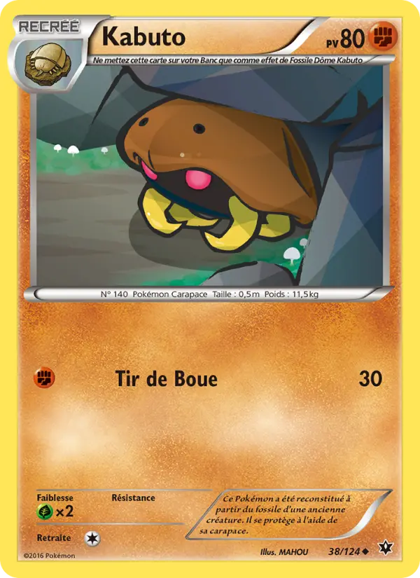 Scan HD carte Pokémon Kabuto 38/124 — Impact des Destins
