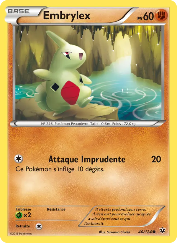 Scan HD carte Pokémon Embrylex 40/124 — Impact des Destins