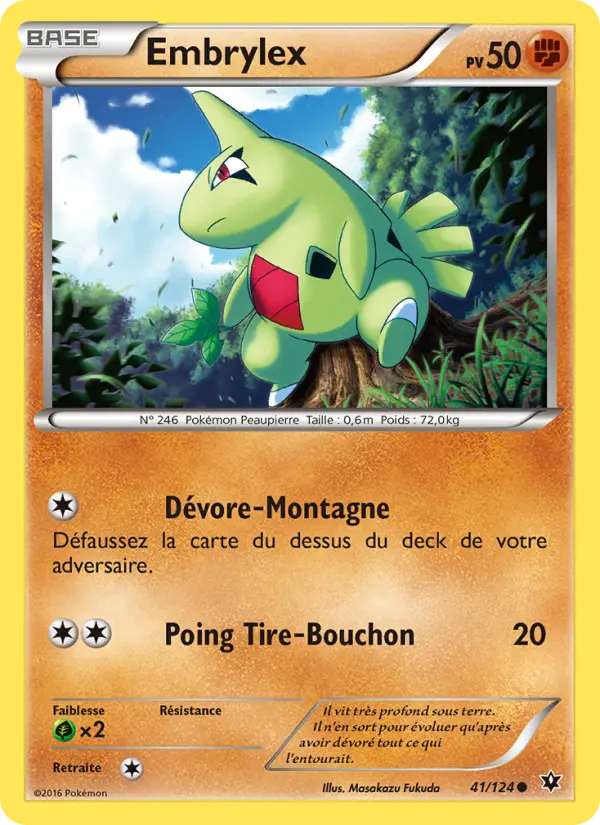 Scan HD carte Pokémon Embrylex 41/124 — Impact des Destins
